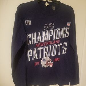 New England Patriots AFC Champions LIII Long Sleeve T Shirt Size Medium Vintage